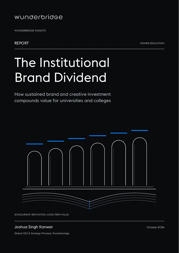 Report cover: a university colonnade rising from an open book